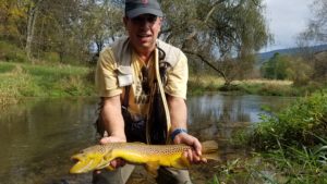 PA Fly fishing brown trout spruce creek trout haven